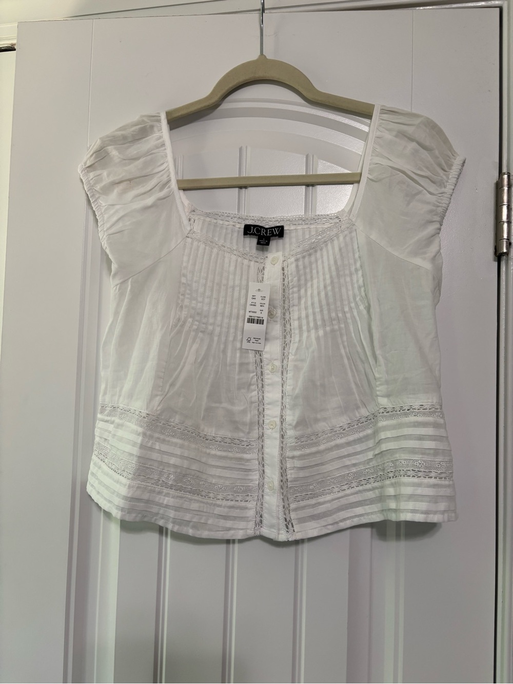 J.Crew 100% cotton voile white cap sleep top - Picture 4 of 4